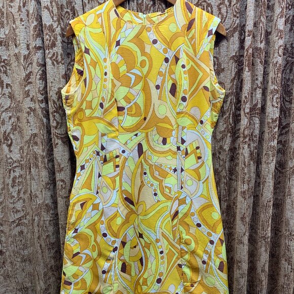 Vintage Handmade Dress and Coat Set Lined Med Groovy Psychedelic OOAK - Picture 2 of 16